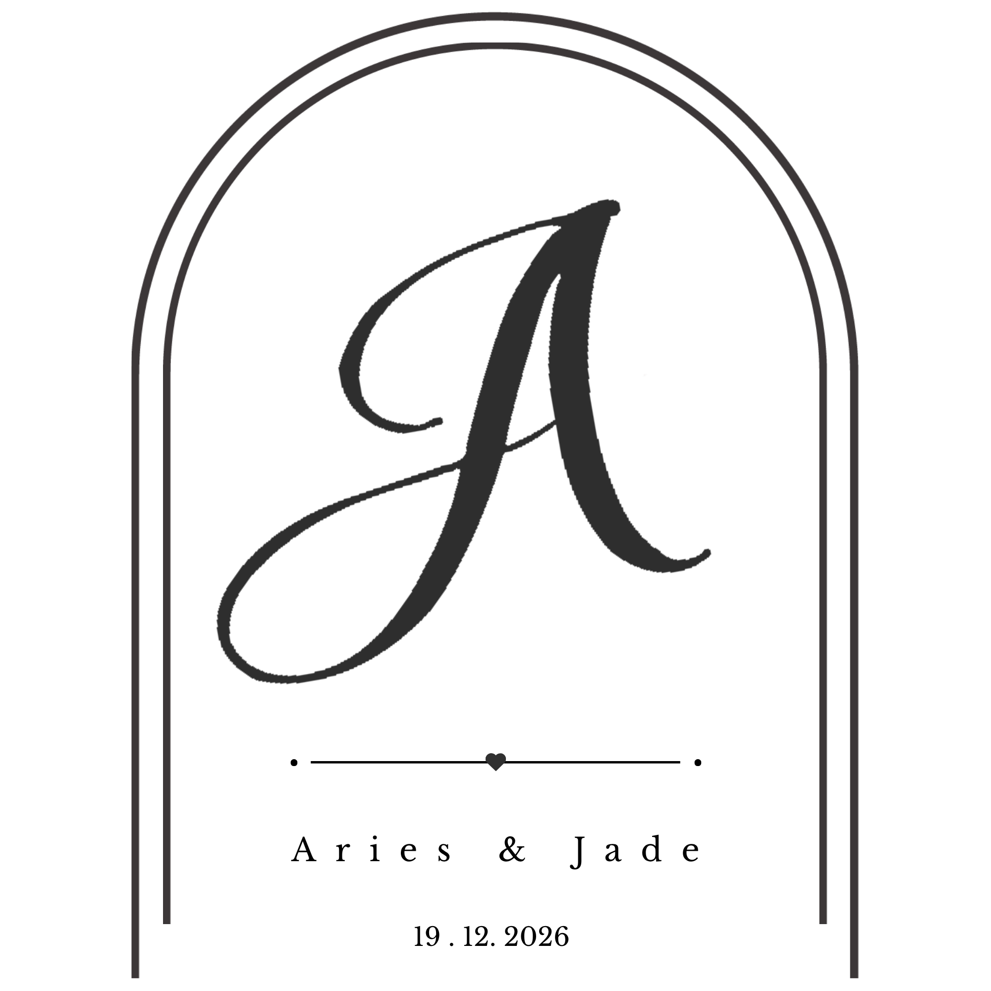 Jhon Aries and Charmnie Jade monogram